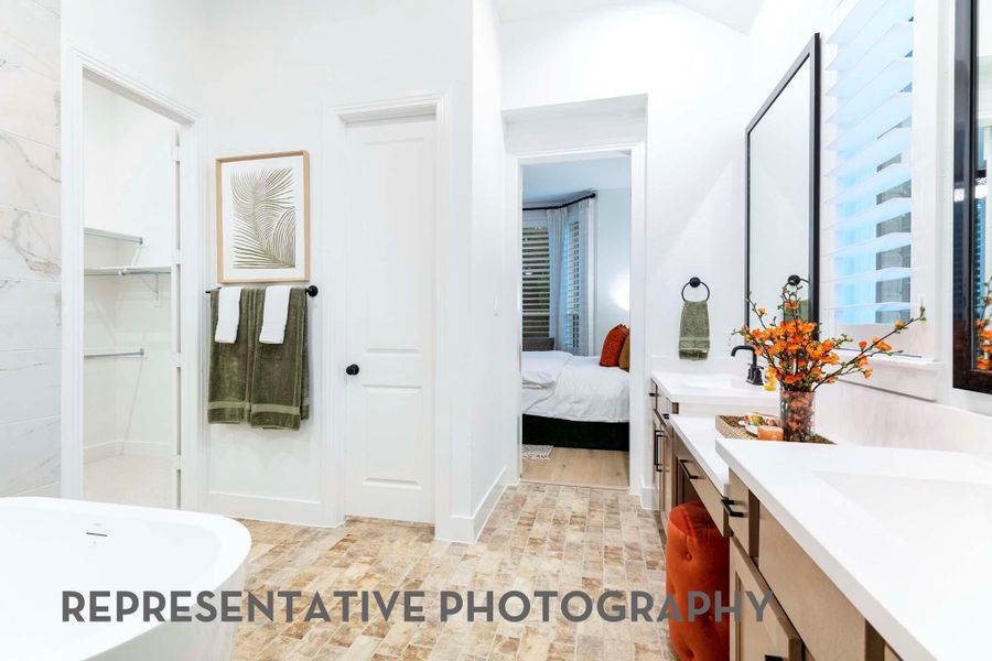 Furnished interior view inside a new home in 6 Creeks at Waterridge, Kyle (Image 8).