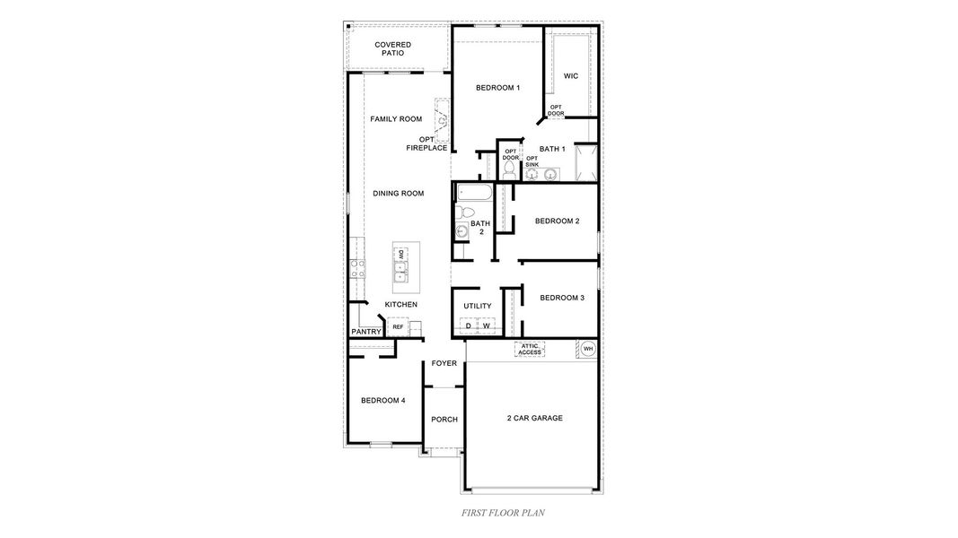 2D floor plan layout for the The Dalton by D.R. Horton in Overlook West, Wolfforth, TX (Image 4). 2D floor plan layout for the The Dalton by D.R. Horton in Overlook West, Wolfforth, TX (Image 4).