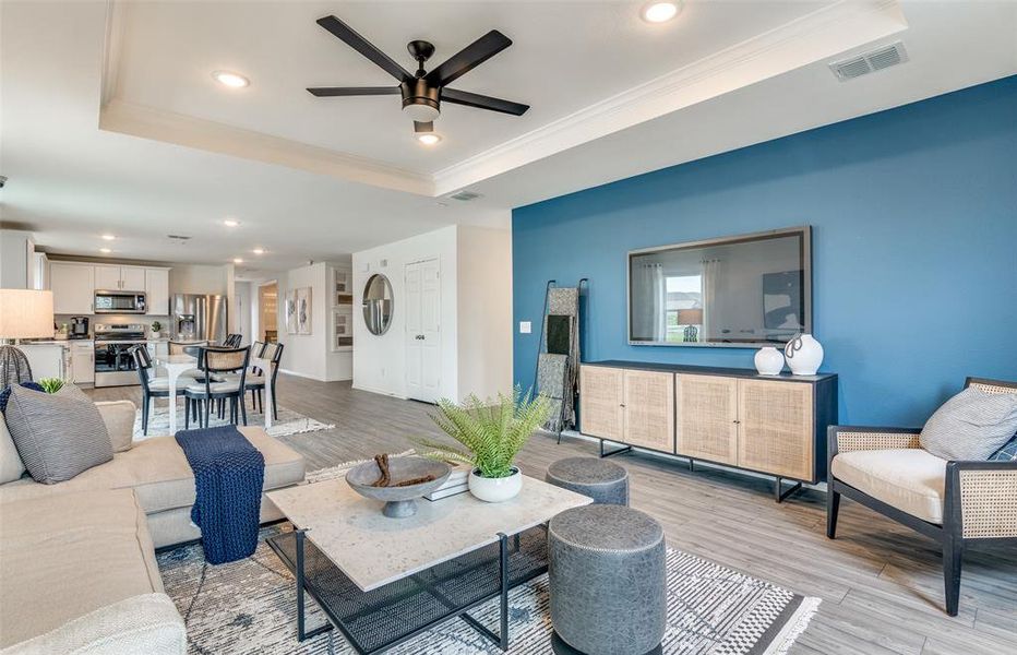 Gathering room with view of main living area