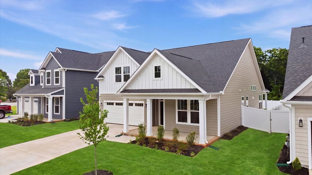 Elegant exterior with eye-catching curb appeal in a first-class DRB Homes community in Greenville, SC