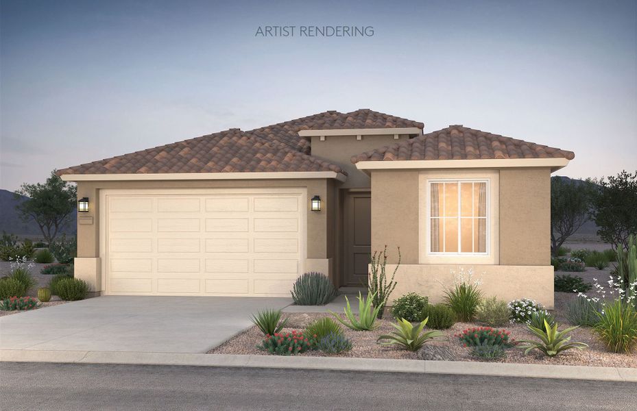 Representative exterior photo of a completed home built from the Verbena by Pulte Homes in Visara, Surprise, AZ (Image 19).