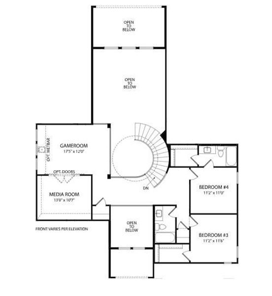2D floor plan layout of this home in Provence - 60', Austin, TX (Image 3).