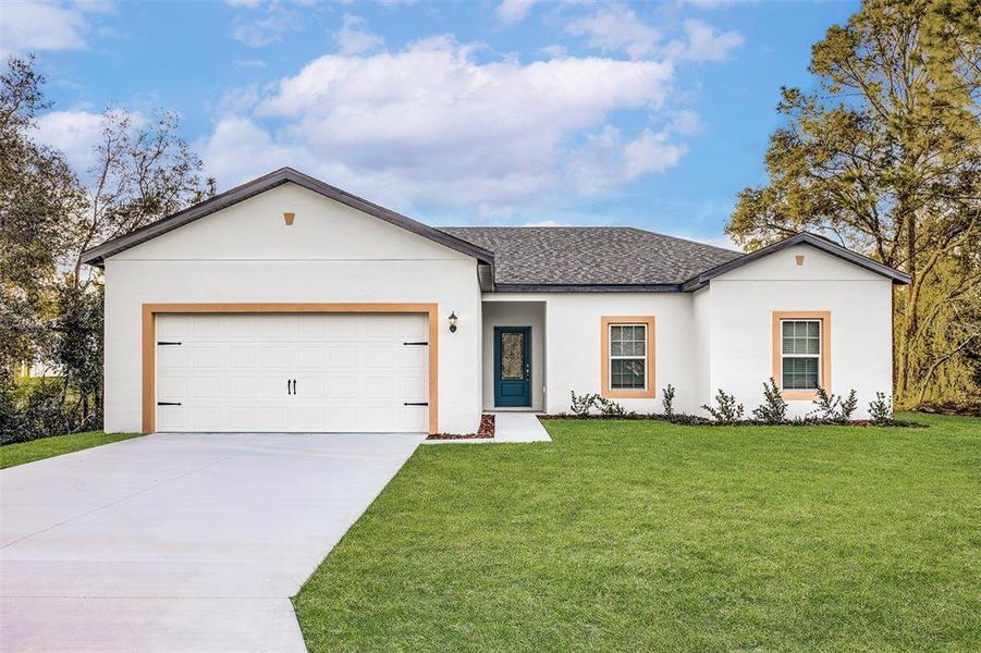 Front exterior of a new home in Poinciana, Poinciana, FL, highlighting curb appeal (Image 1). Front exterior of a new home in Poinciana, Poinciana, FL, highlighting curb appeal (Image 1).
