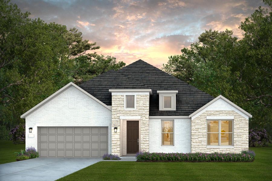 Representative exterior photo of a completed home built from the Dobbin by Pulte Homes in Davis Ranch, San Antonio, TX (Image 9). Representative exterior photo of a completed home built from the Dobbin by Pulte Homes in Davis Ranch, San Antonio, TX (Image 9).