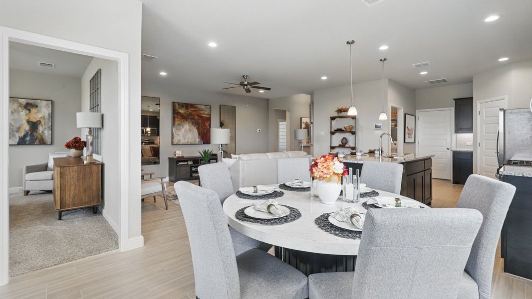 Representative furnished interior of a home built from the PORTALES by D.R. Horton in Legado, Cleburne (Image 12). Representative furnished interior of a home built from the PORTALES by D.R. Horton in Legado, Cleburne (Image 12).