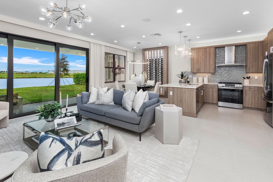 Furnished interior view inside a new home in Valencia Parc at Riverland, Port St. Lucie (Image 10).