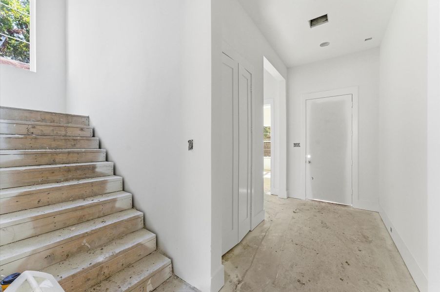 Stairs leading to the second floor. Stairs leading to the second floor.