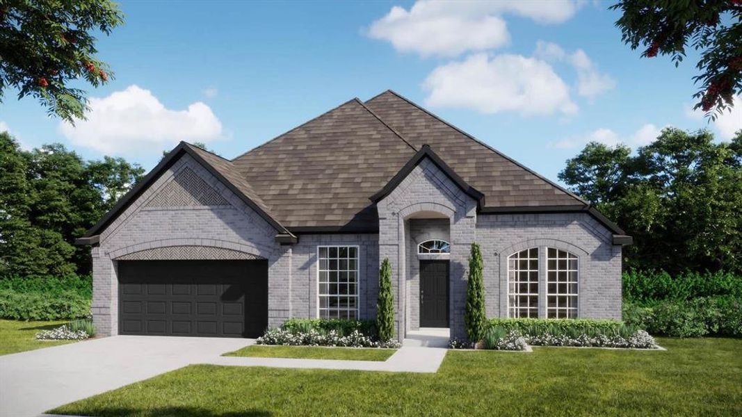 Front exterior of a new home in Myrtle Creek, Waxahachie, TX, highlighting curb appeal (Image 9).