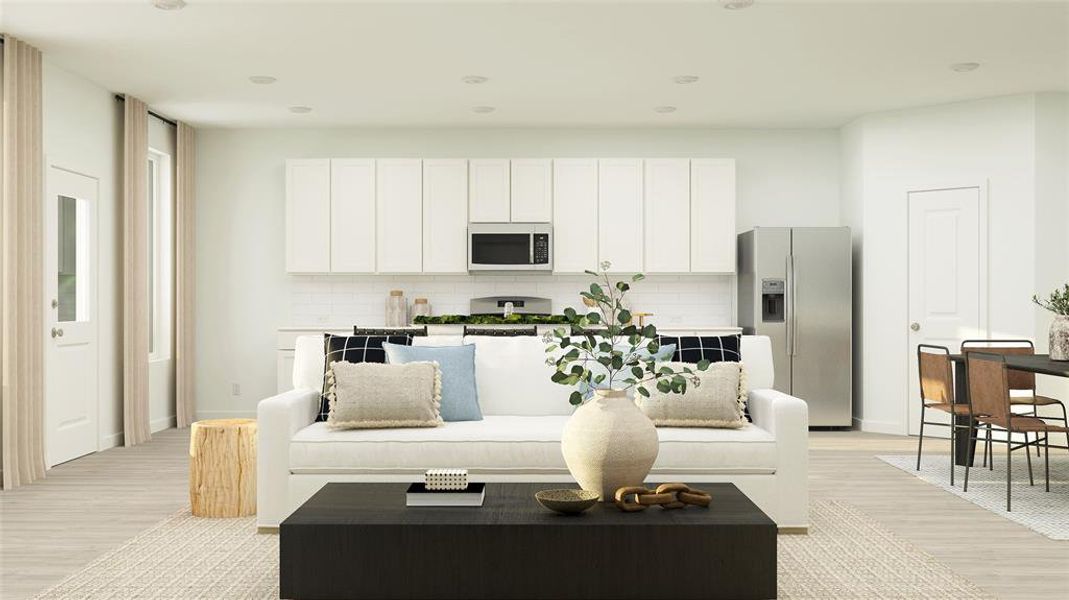 Living room featuring light hardwood / wood-style floors