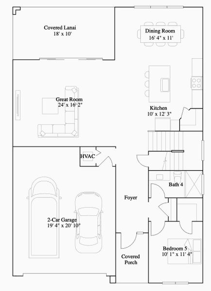2D floor plan layout of this home in , The Acreage, FL (Image 3).