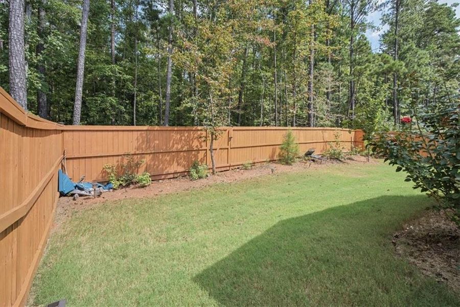 Exterior details and patio area of a home in Creekside at Oxford Park, Fairburn (Image 22).