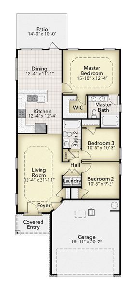 2D floor plan layout for the Plan 1317 by Adams Homes in Turtle Creek, Cantonment, FL (Image 3). 2D floor plan layout for the Plan 1317 by Adams Homes in Turtle Creek, Cantonment, FL (Image 3).