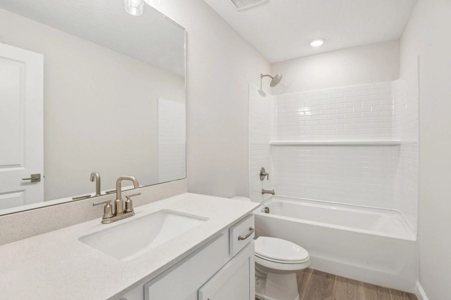 Bathroom 2 shared by all secondary bedrooms featuring aspects of AW Collection® Timeless