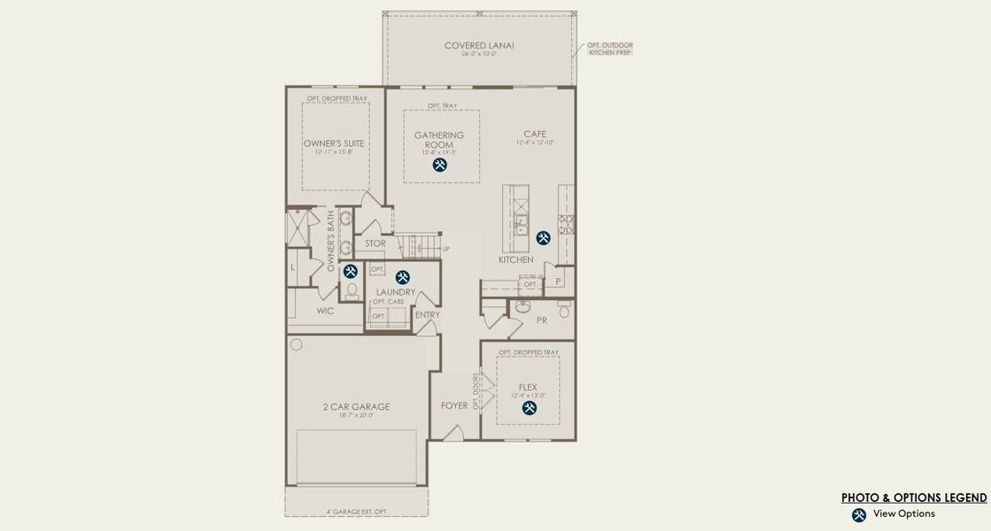 2D floor plan layout for the Whitestone by Pulte Homes in Seminole Palms, Palm Coast, FL (Image 4).