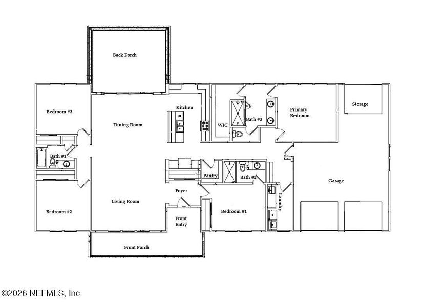 2D floor plan layout of this home in , Starke, FL (Image 3).
