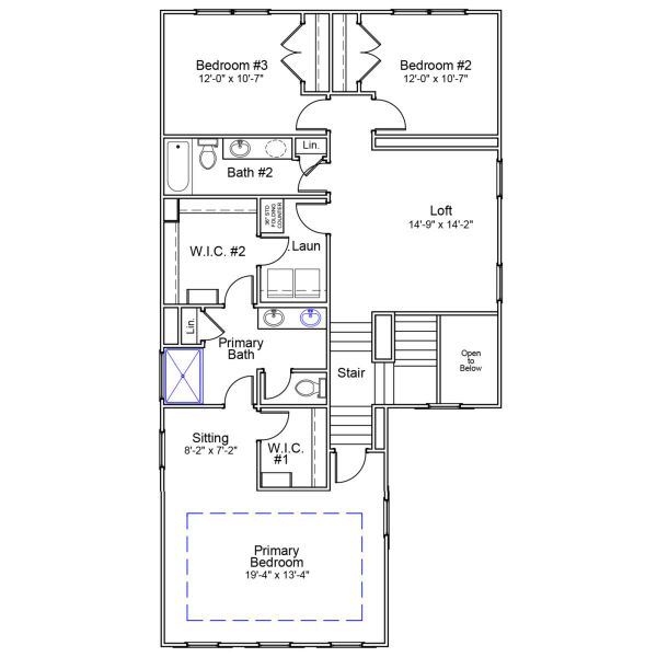 2D floor plan layout of this home in Six Oaks, Summerville, SC (Image 3).