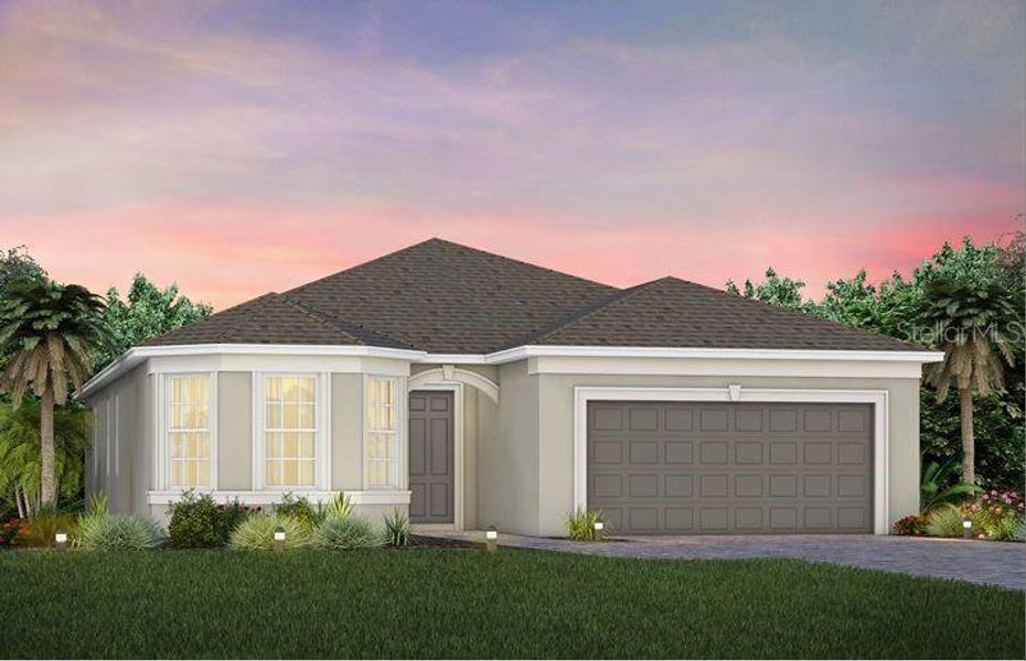 Exterior Design. Artistic rendering for this new construction home. Pictures are for illustrative purposes only. Elevations, colors and options may vary.