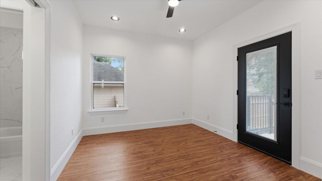 Office with backyard access