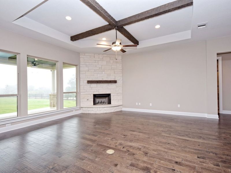 Representative unfurnished interior of a home built from the Madera II by Giddens Homes in Scofield Farms Estates, Georgetown (Image 341).