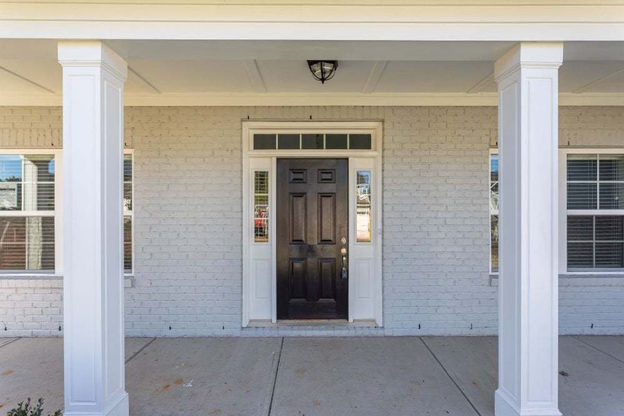 Elevation B with painted brick on square painted column option