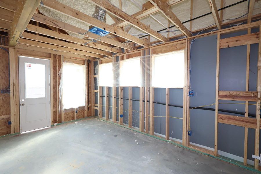 In-progress construction of a new home in The Grand Prairie 50’, Hockley, TX (Image 4).