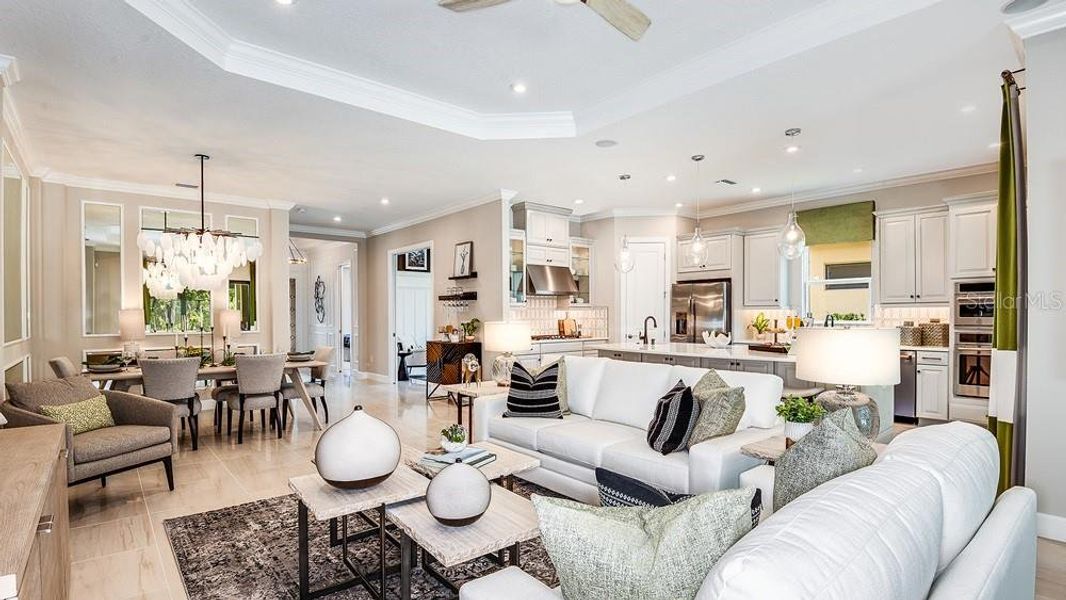 Furnished interior view inside a new home in Esplanade at Wiregrass Ranch, Wesley Chapel (Image 16). Furnished interior view inside a new home in Esplanade at Wiregrass Ranch, Wesley Chapel (Image 16).
