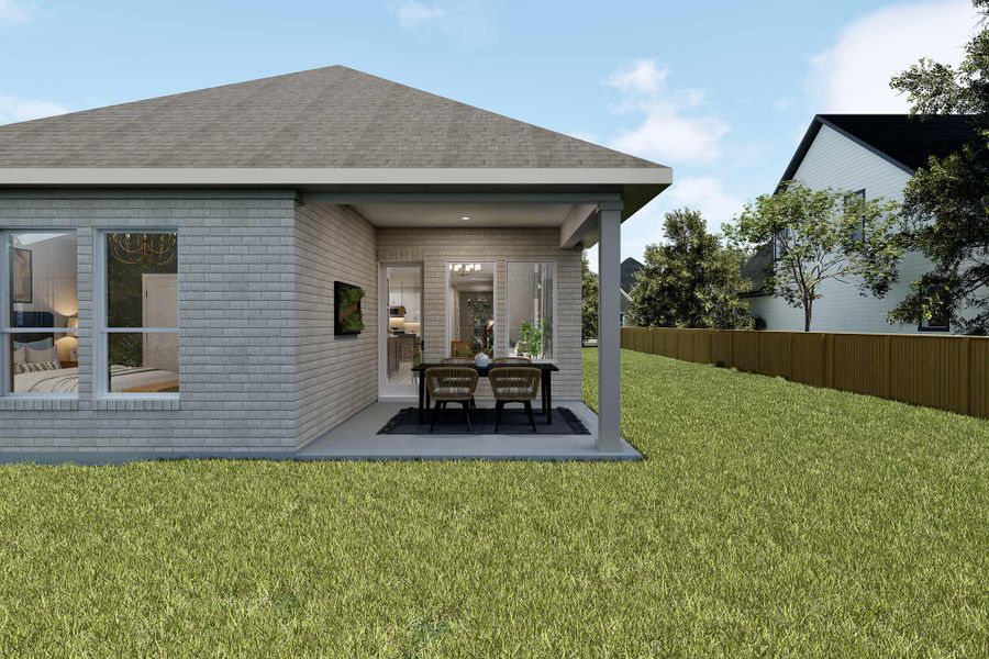 Representative exterior details of a home built from the The Wichita Falls by David Weekley Homes in Creekshaw – Gardens, Royse City (Image 3).