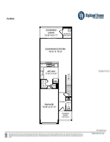 2D floor plan layout of this home in Terrace at Walden Lake, Plant City, FL (Image 3).