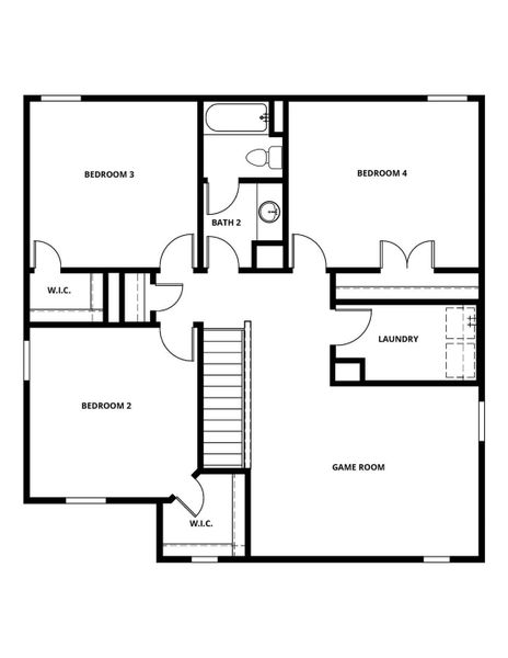 2D floor plan layout of this home in Colson Ranch, Jarrell, TX (Image 3).