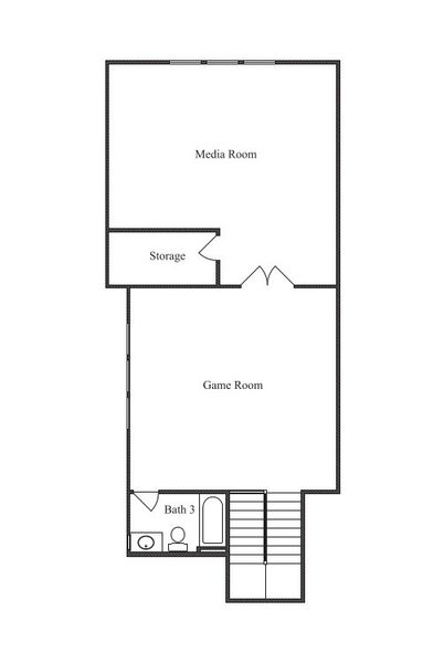 2D floor plan layout for the 3218 by Texas Homes in The Enclave at Potranco Oaks, San Antonio, TX (Image 5).