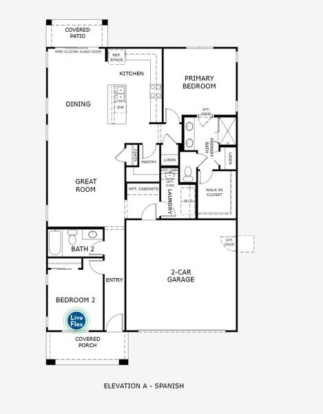 2D floor plan layout for the Aries by Landsea Homes in Rialta, Mesa, AZ (Image 3).