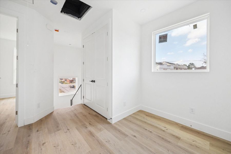 View of the utility closet and flex space as of February 12, 2026.