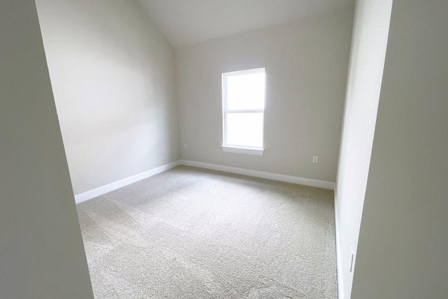 A well-lit room offers fresh carpet and ample natural illumination.