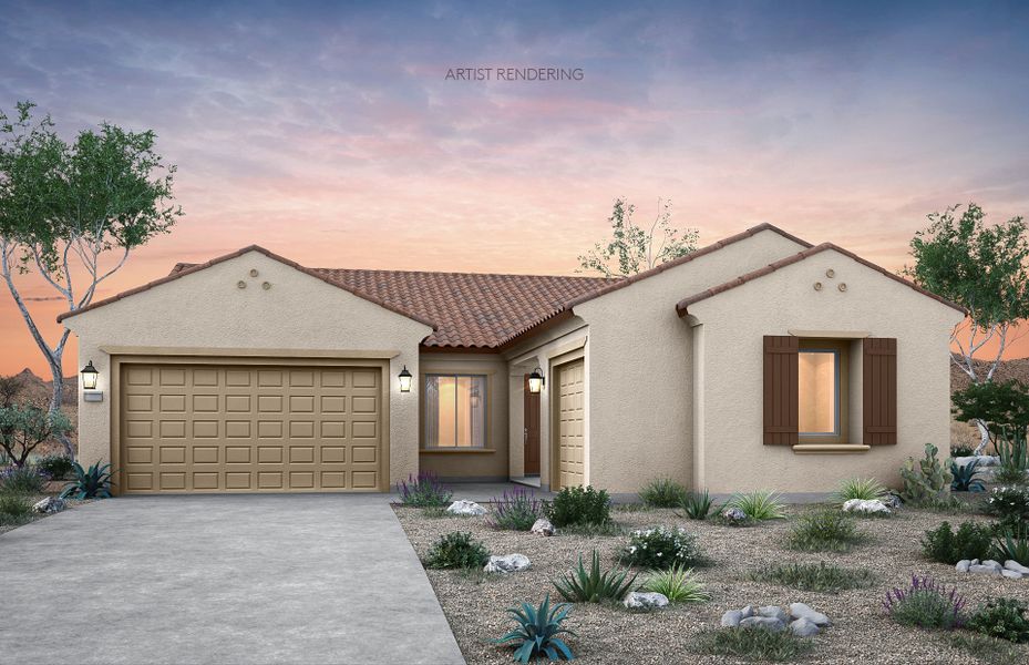 Representative exterior photo of a completed home built from the Livorno by Pulte Homes in Soleo, Queen Creek, AZ (Image 19). Representative exterior photo of a completed home built from the Livorno by Pulte Homes in Soleo, Queen Creek, AZ (Image 19).