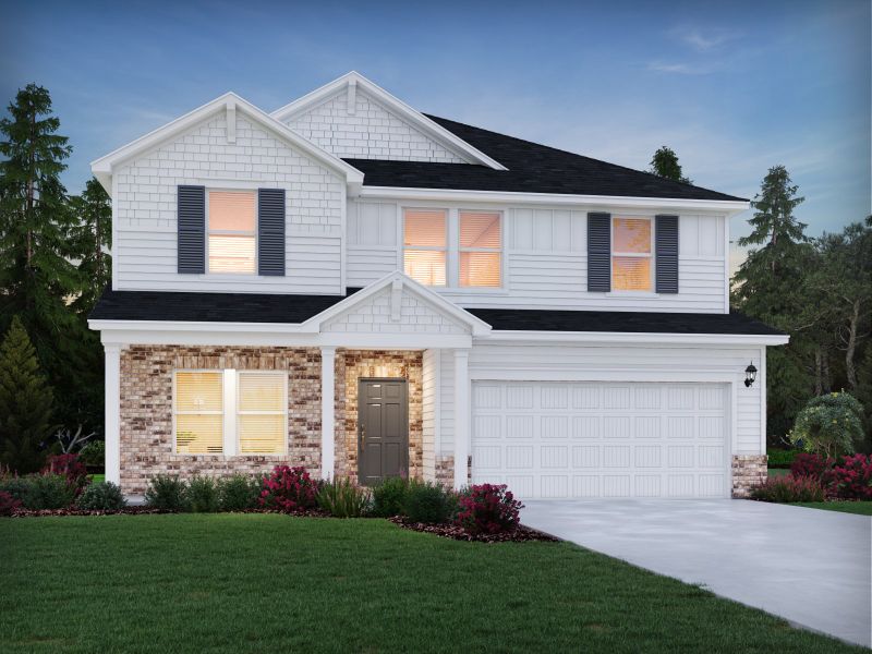 Representative exterior photo of a completed home built from the Chatham by Meritage Homes in Creek Ridge - Signature Collection, Spartanburg, SC (Image 12).