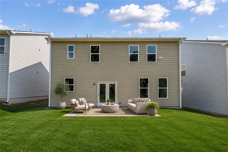 Exterior details and patio area of a home in Clark Farms, Flowery Branch (Image 23).