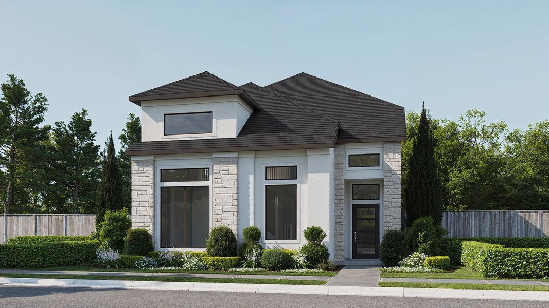 Representative exterior photo of a completed home built from the 2338W by Perry Homes in The Heights at Uptown Celina, Celina, TX (Image 3).