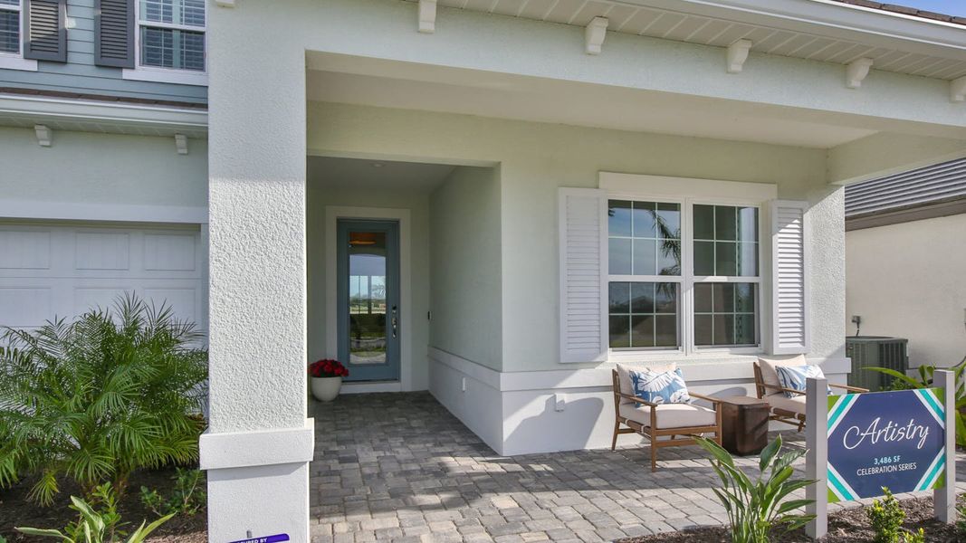 Exterior details and patio area of a home in Palm Grove, Lakewood Ranch (Image 35).