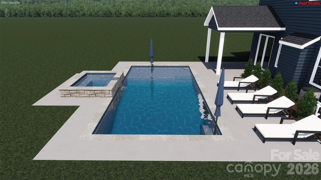 Rendering of potential pool on homesite 89