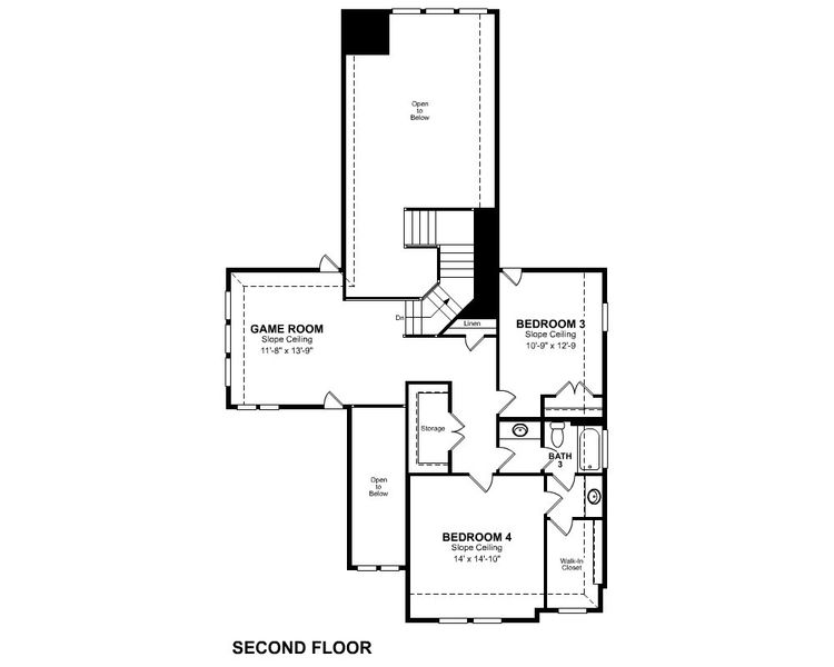 2D floor plan layout for the Summerfield by Beazer Homes in Amira, Tomball, TX (Image 5).