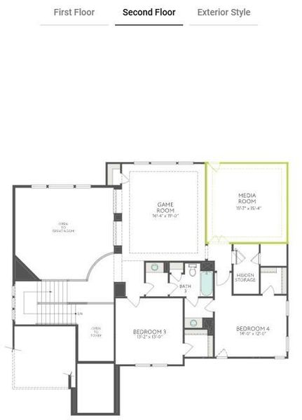 2D floor plan layout of this home in Cross Creek Ranch 65′, Fulshear, TX (Image 7).