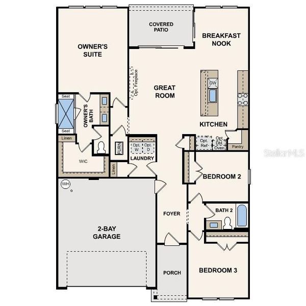 2D floor plan layout of this home in Reserve East, Flagler Beach, FL (Image 2). 2D floor plan layout of this home in Reserve East, Flagler Beach, FL (Image 2).