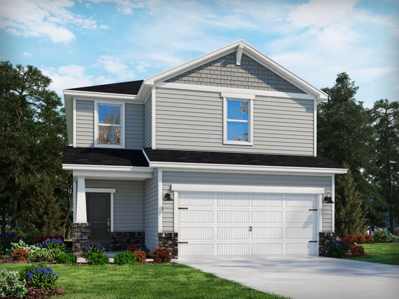 Representative exterior photo of a completed home built from the Finley by Meritage Homes in Clear Pond - The Boardwalk Series, Myrtle Beach, SC (Image 2).