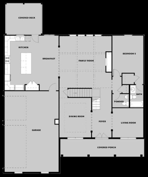 2D floor plan layout for the The Mulberry by Dream Finders Homes in Steeplechase, Hoschton, GA (Image 2). 2D floor plan layout for the The Mulberry by Dream Finders Homes in Steeplechase, Hoschton, GA (Image 2).