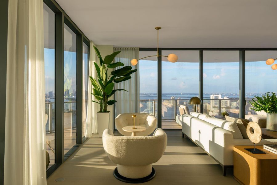 Furnished interior view inside a new home in , Miami Beach (Image 11).