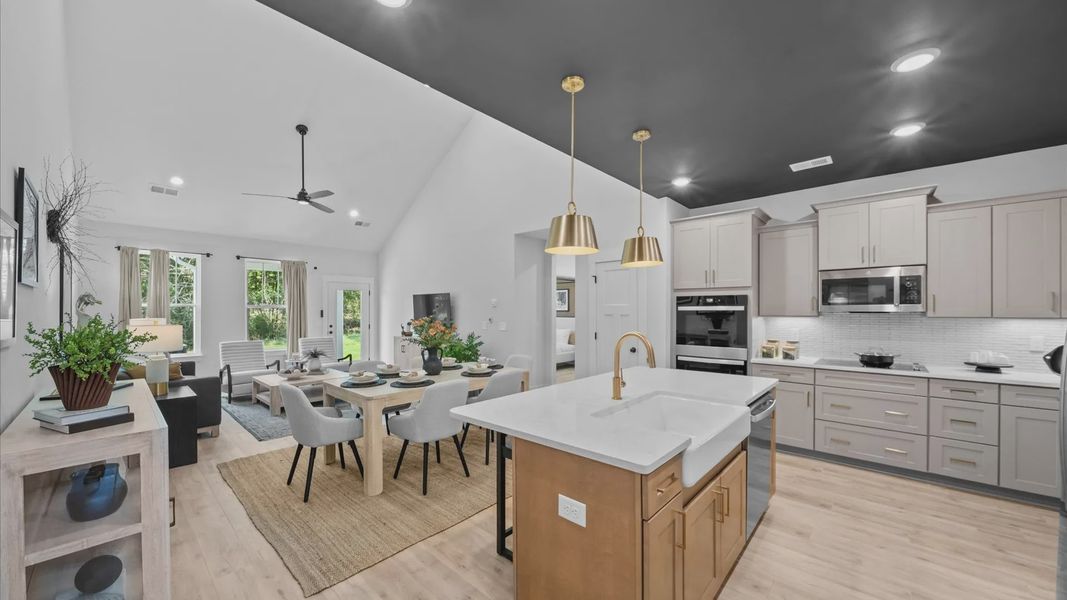 Accomplished design in a kitchen that blends function and form with a right-sized island in Fountain Inn, SC