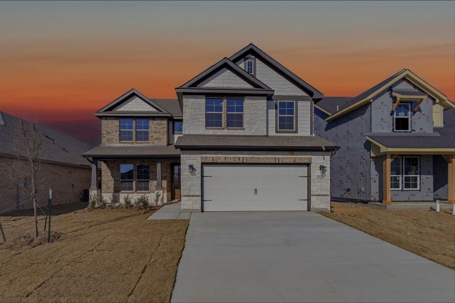 Front exterior of a new home in Liberty Pointe, Gainesville, TX, highlighting curb appeal (Image 1). Front exterior of a new home in Liberty Pointe, Gainesville, TX, highlighting curb appeal (Image 1).