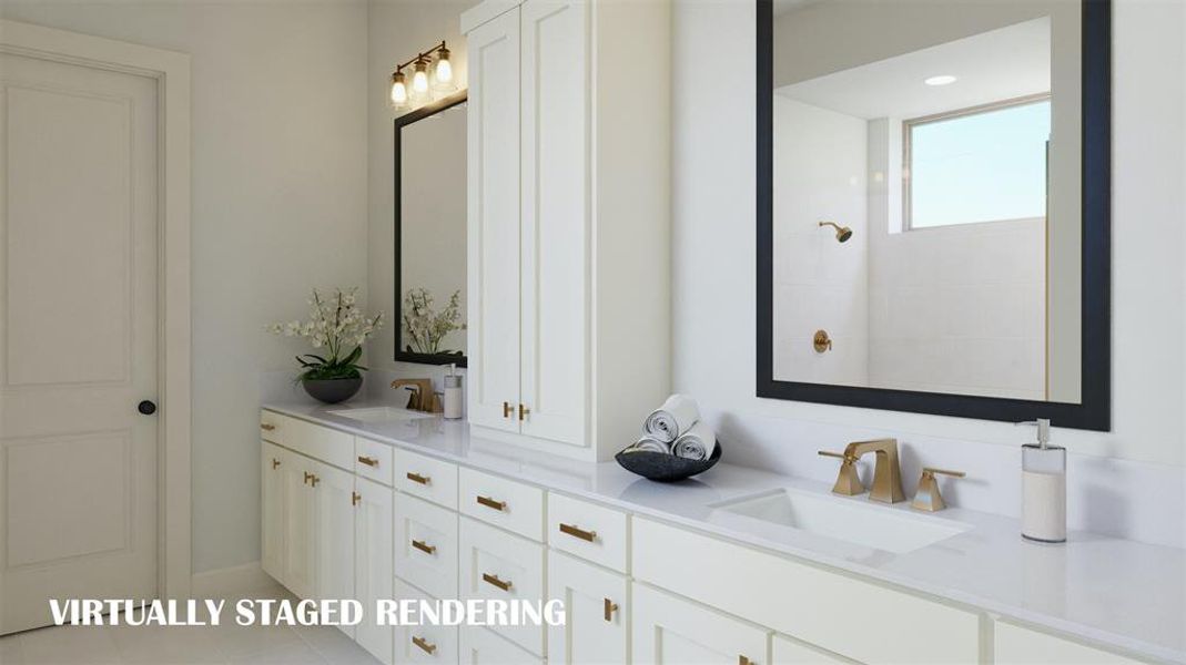 Style and space abound in this dream owner's bath!  VIRTUALLY STAGED RENDERING