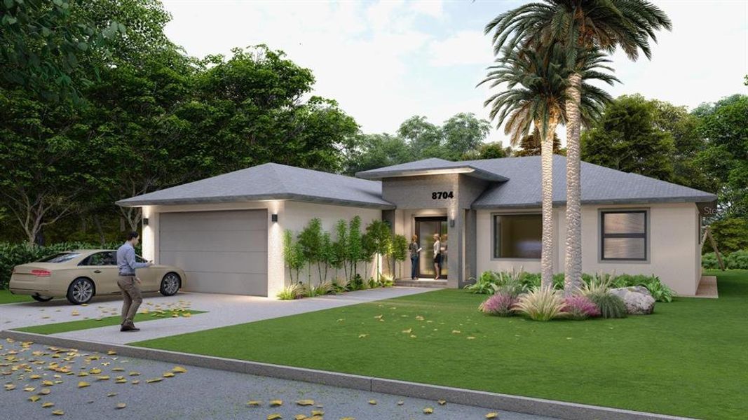 Front exterior of a new home in , Port Charlotte, FL, highlighting curb appeal (Image 21).