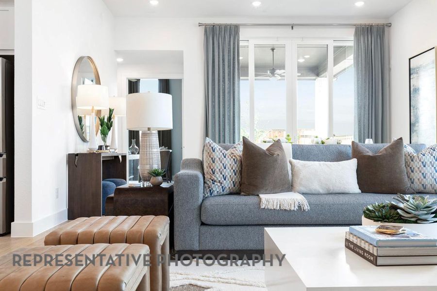 Furnished interior view inside a new home in Lariat: 50ft. lots, Liberty Hill (Image 6). Furnished interior view inside a new home in Lariat: 50ft. lots, Liberty Hill (Image 6).